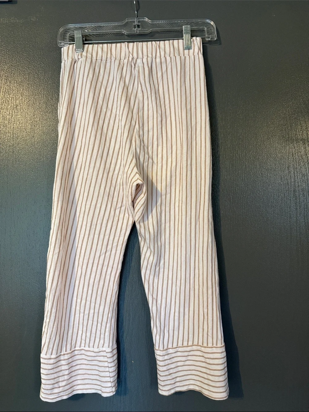 Mayoral Tan and White Striped Knit Kids Pants